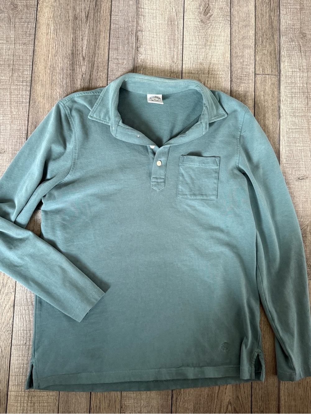 Brooks Brothers Long Sleeve Polo in Teal Green